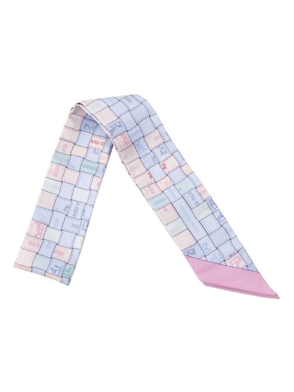 Hermes Scarf Twilly Borduc Check Bolduc Au Carre Silk Twill